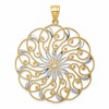 14k and White Rhodium Diamond-cut Fancy Swirl Pendant
