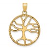 14K Tree of Life in Round Frame Pendant