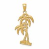 14K Polished and Textured Palm Trees Pendant