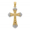 14K with White Rhodium Reversible with GOD LOVE Cross Pendant