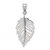 14K White Gold Polished Leaf Pendant