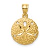 14K Brushed Diamond-Cut Sand Dollar Pendant
