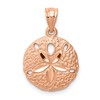 14K Rose Gold Brushed Diamond-cut Sand Dollar Pendant