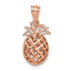 14K Rose Gold Polished and Diamond-cut 3-D Pineapple Pendant