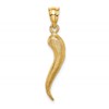 14K Brushed 3-D Italian Horn Pendant