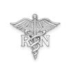 14K White Polished RN Registered Nurse Medical Chain Slide