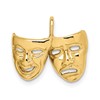 14K Polished Comedy/Tragedy Theater Masks Pendant