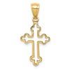 14K Polished Budded Cross Pendant
