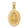 14K Polished Solid Miraculous Medal Oval Pendant