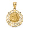 14K Brushed and Polished Virgin Mary Pendant