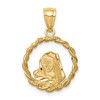 14K Brushed and Polished Diamond-cut Virgin Mary Pendant