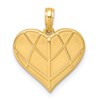14K Polished Grooved Heart Pendant