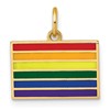 14K Polished Enameled Rainbow Flag Pendant
