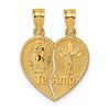 14k Polished Spanish TE AMO Our Lady of Guadalupe and Crucifix Break-apart Heart Pendant