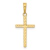 14k Polished Textured Cross Pendant