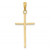 14K 3-D and Polished Stick Cross Pendant