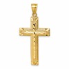 14K Polished Diamond-cut Textured Fancy Latin Cross Pendant