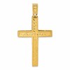 14k Polished Diamond-cut Fancy Latin Cross Pendant