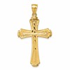 14k Polished Diamond-cut Textured Fancy Cross Pendant