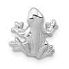 14k White Gold Solid Polished 3-D Frog Charm