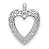 14K White Gold Cut-Out Heart Border Pendant