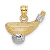 14k and White Rhodium Golf Club and Ball Charm