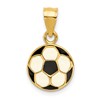 14k Black and White Enameled Flat Soccer Ball Pendant