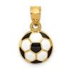14k Black and White Enameled Domed Soccer Ball Pendant