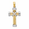 14k Two-tone Center -X- Latin Cross Pendant