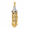 14K Two-Tone 3-D Mezuzah Pendant