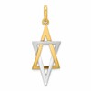 14K and White Rhodium Elongated Star Of David Charm