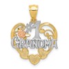 14k Two-tone with White Rhodium #1 GRANDMA Heart Pendant