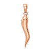 14k Rose Gold Large 3-D Italian Horn Pendant