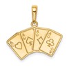 14k Aces Playing Cards Pendant
