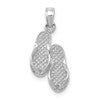 14k 3-D White Gold Flip Flops Pendant