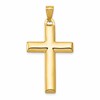 14K and White Rhodium Reversible Yellow/White Cross Pendant