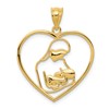 14k Mother and Child in Heart Pendant