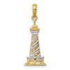 14K and White Rhodium Cape Hatteras Lighthouse Pendant