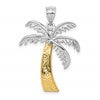 14k Two-tone Palm Tree Pendant