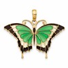 14K Green Enameled Butterly Pendant