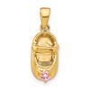 14k 3-D October/Pink Synthetic Stone Engravable Shoe Charm