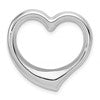 14k White Gold Floating Heart Hollow Chain Slide