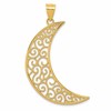 14k Large Filigree Moon Pendant