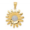 14k and White Rhodium Sunflower Pendant