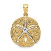 14k Two-Tone Sand Dollar with Starfish Pendant