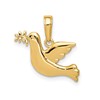 14k Polished Dove with Olive Branch Charm