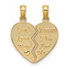 14k 2-Piece Break-Apart GOD KEEP WATCH BETWEEN THEE AND ME Heart Charm