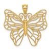 14k Polished Large Filigree Butterfly Pendant