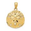 14k Gold Polished Large Sand Dollar Pendant