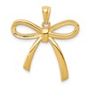14k Gold Polished Ribbon Bow Pendant